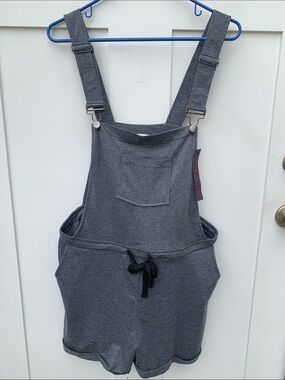 🆕-Soft Comfortable Gray Overall Shorts Romper